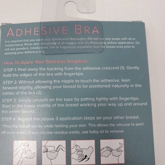 NEW Lingerie Solutions Adhesive Body Bra Backless Strapless Nude Cup Size C - Picture 3 of 7